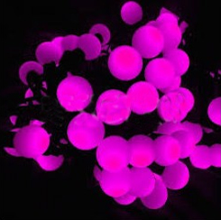 Светодиодная гирлянда "Мультишарики", цвет розовый, 60 шариков, 10 м