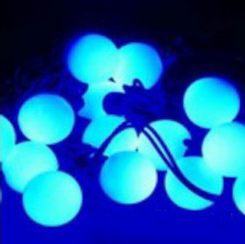 Светодиодная гирлянда "Мультишарики", синяя, 18 крупных шариков, 5 м