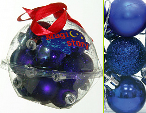 Набор пластиковых шаров 12х3см (синий)