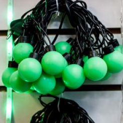Светодиодная гирлянда "Мультишарики", зелёная, 18 крупных шариков, 5 м