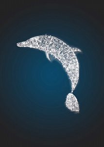 Световая фигура Дельфин Ажур 1,8