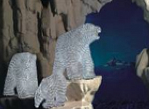 Световая фигура акриловая "Белый медведь", 70х125 см, 24 В, 85 Вт