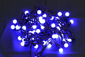 Светодиодная гирлянда "Мультишарики", цвет синий, 60 шариков, 10 м