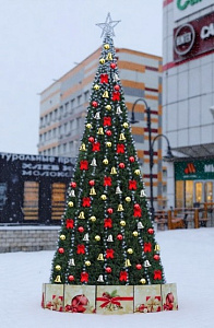 Ель искусственная каркасная Стандарт 10 м (Хвоя пленка ПВХ) + ПОДАРОК