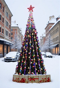 Ель искусственная каркасная Стандарт 13 м (Хвоя пленка ПВХ) + ПОДАРОК