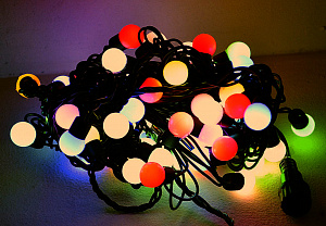 Светодиодная гирлянда "Мультишарики", 10 м, медленная смена цвета, цвет RGB