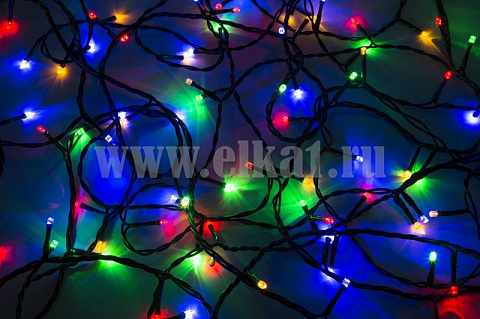 Электрогирлняда 200 LED, мульти, чёрн. провод 13,5 м в Москве Электрогирлняда 200 LED, мульти, чёрн. провод 13,5 м