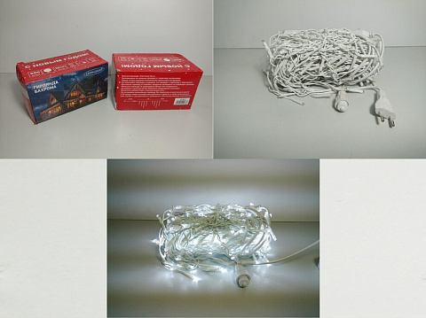 Светодиодная бахрома 5х0,7м, 200 LED белый цвет, белый провод ПВХ, возможность соединения в Москве Светодиодная бахрома 5х0,7м, 200 LED белый цвет, белый провод ПВХ, возможность соединения