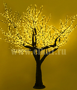 Светодиодное дерево "Сакура" (реплика), высота 3,5 м, 2600 led(желтый) S26-350-Y