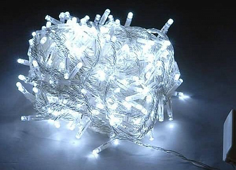 Электрогирлянда нить 100 LED белый, проз. провод 7 м в Москве Электрогирлянда нить 100 LED белый, проз. провод 7 м
